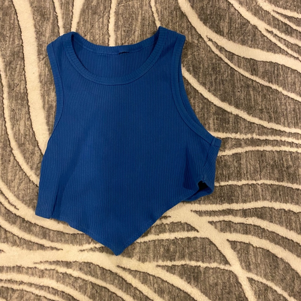 Blue crop top